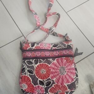 Vera Bradley Vibrant Pink and Black Floral Crossbody